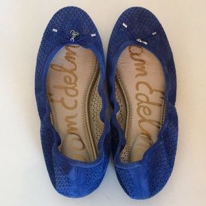 San Edelman blue suede Felicia flats